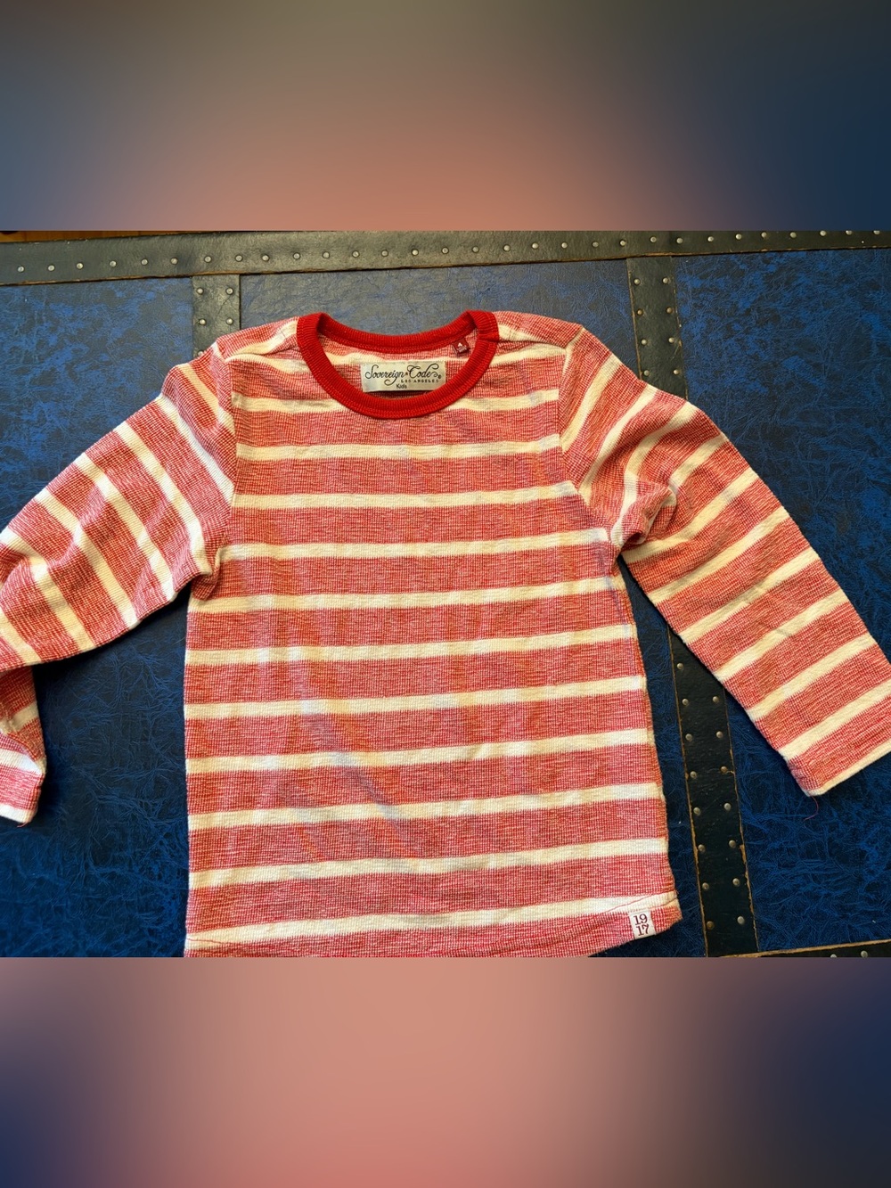 Sovereign Code Kids Red & Cream Striped Long Sleeve Tee